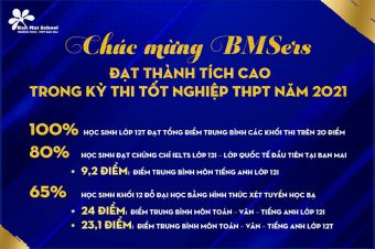 VINH DANH BMSERS ĐẠT THÀNH TÍCH CAO TRONG KỲ THI TỐT NGHIỆP THPT NĂM 2021