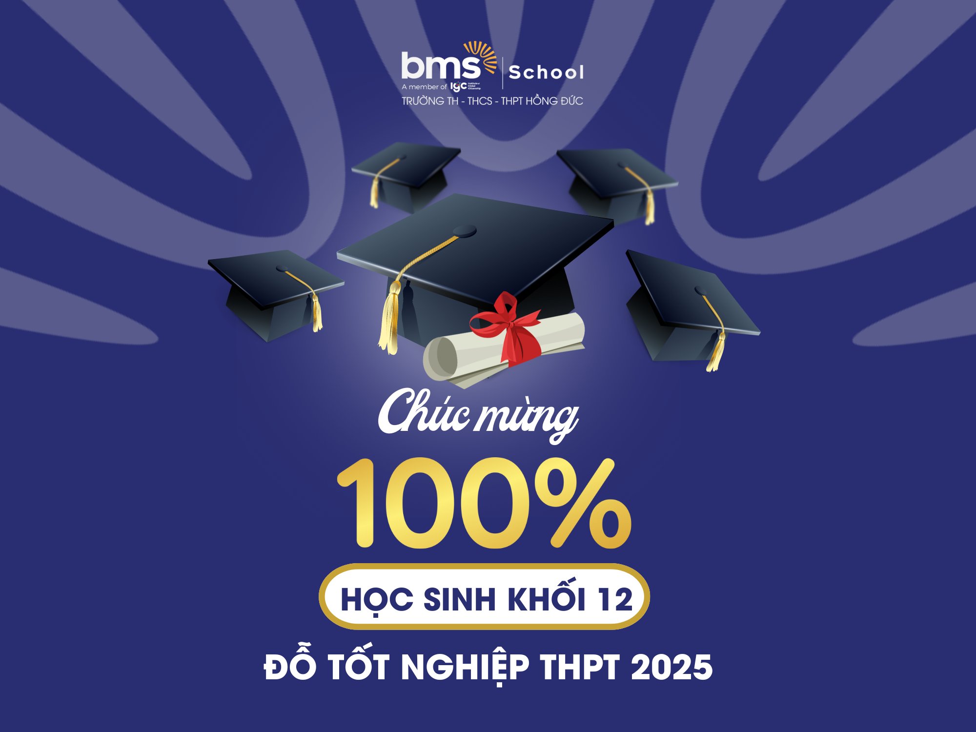 Chúc Mừng 100% Học Sinh Khối 12 Trường BMS Hưng Yên Đỗ Tốt Nghiệp THPT Năm 2025