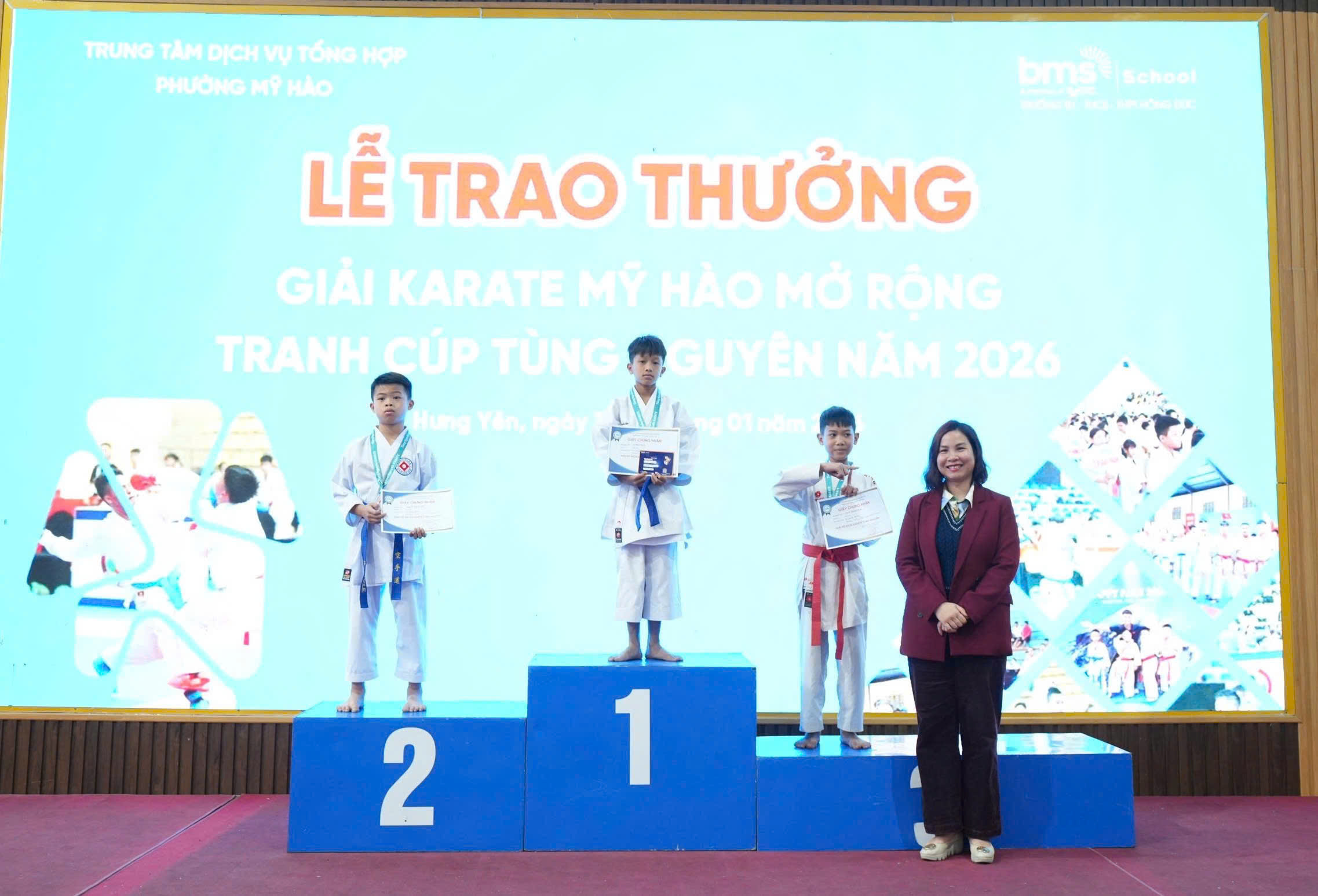 BMS Hưng Yên đồng hành cùng Giải Karate Mỹ Hào mở rộng tranh cúp Tùng Nguyên 2026