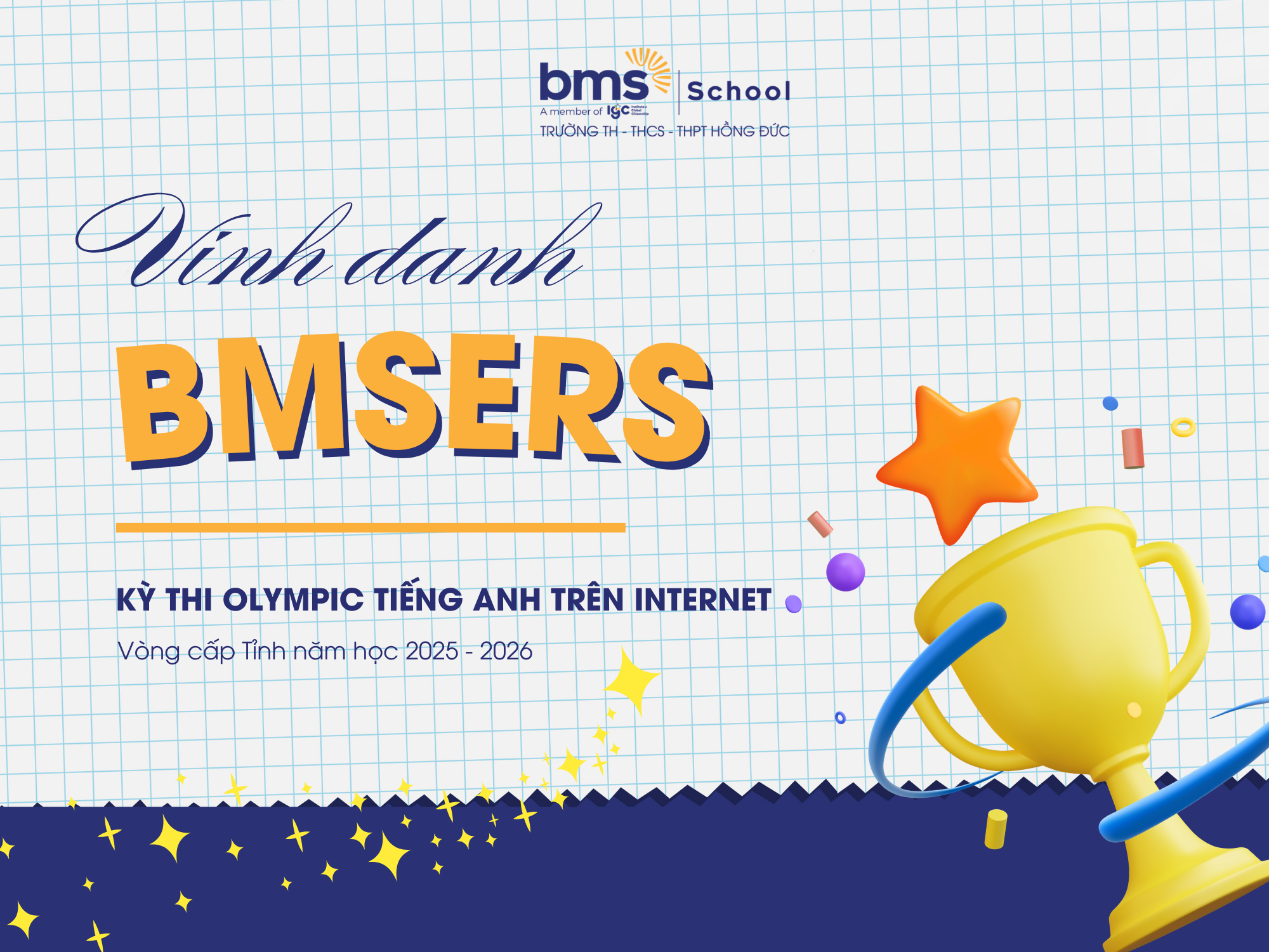 58 giải IOE cấp tỉnh: Bảng thành tích ấn tượng của học sinh BMS Hưng Yên