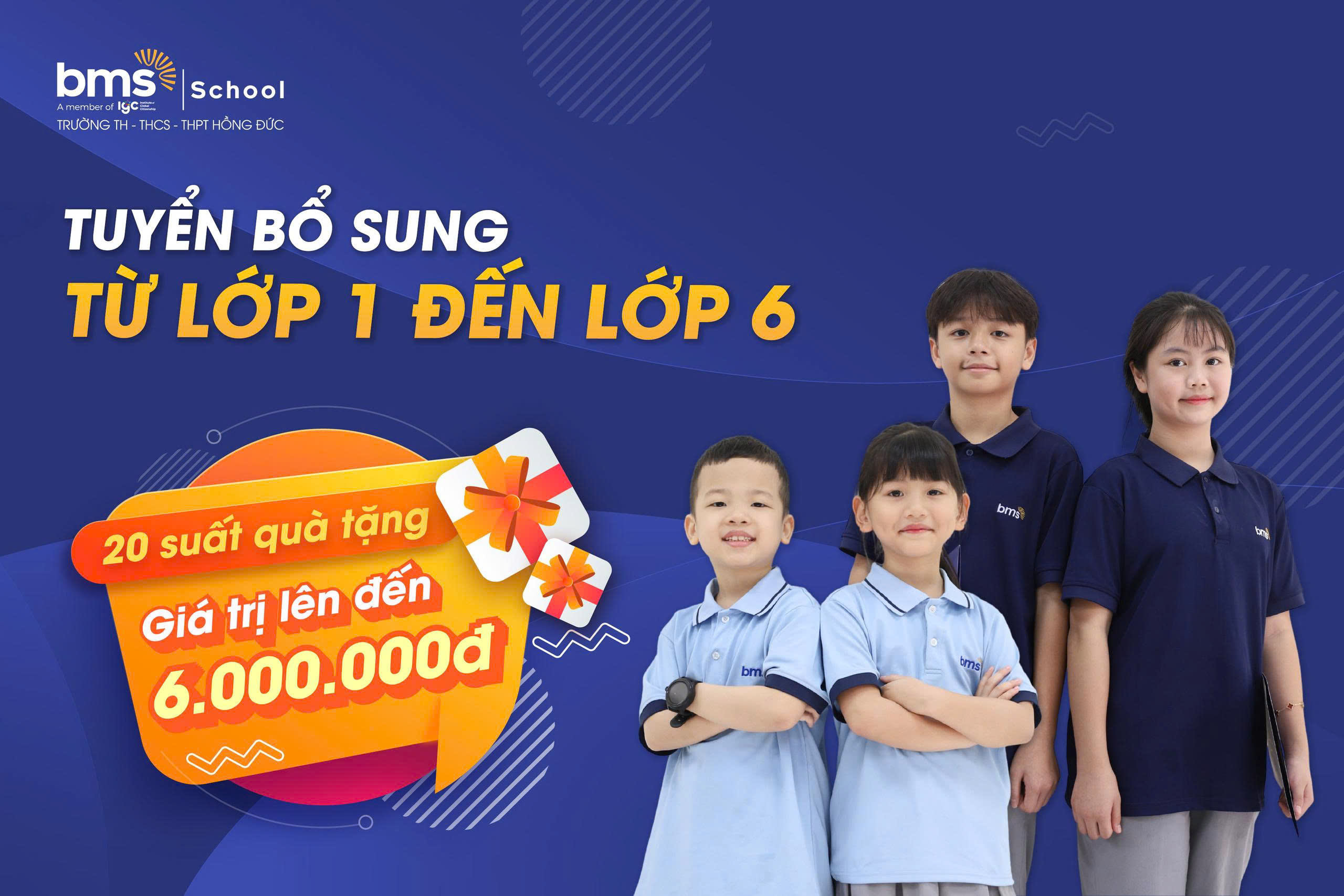 BMS Hưng Yên tuyển sinh bổ sung từ lớp 1 đến lớp 6 năm học 2026 - 2027