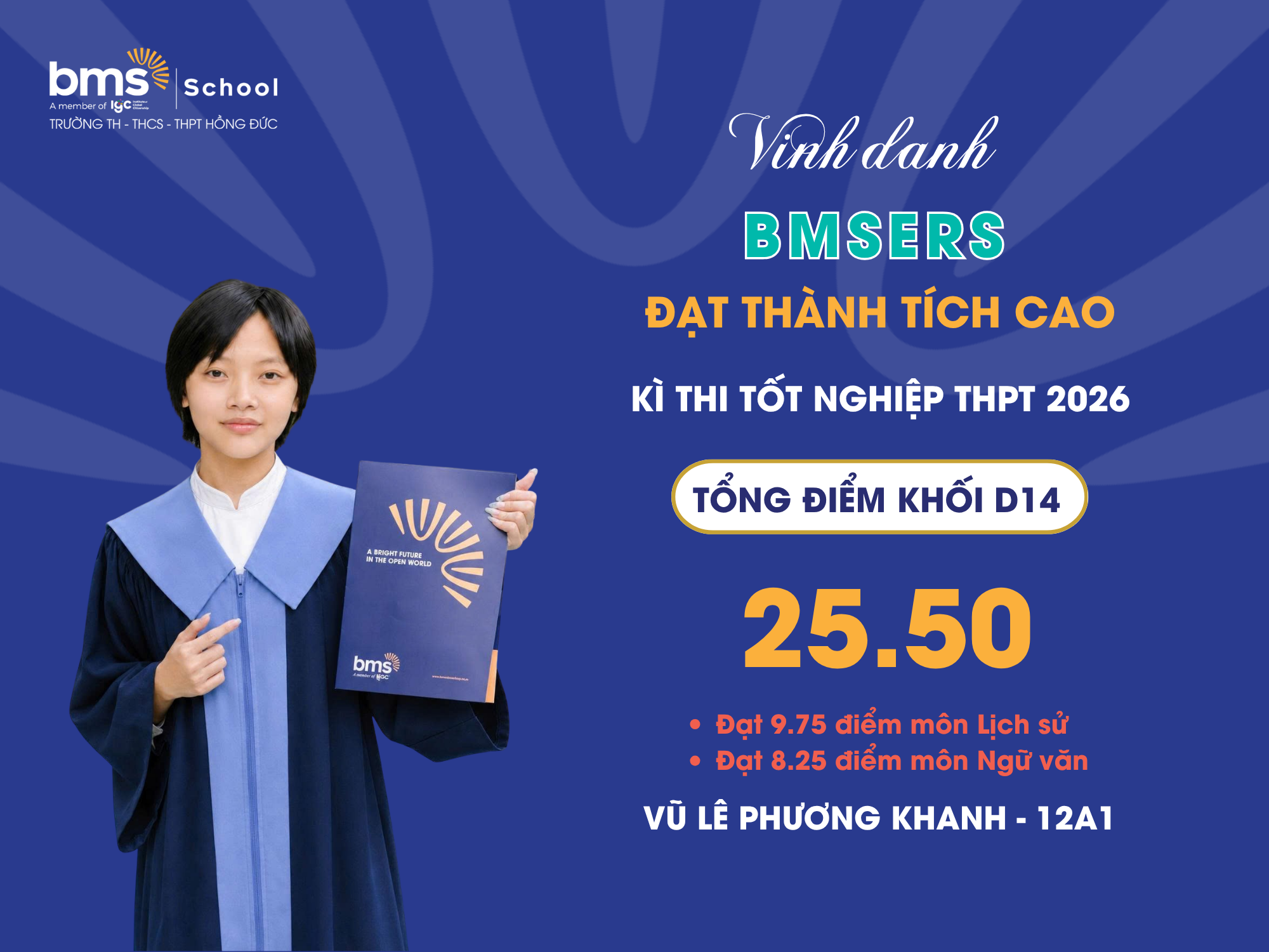 BMS Hưng Yên vinh danh học sinh tiêu biểu Kỳ thi Tốt nghiệp THPT 2026