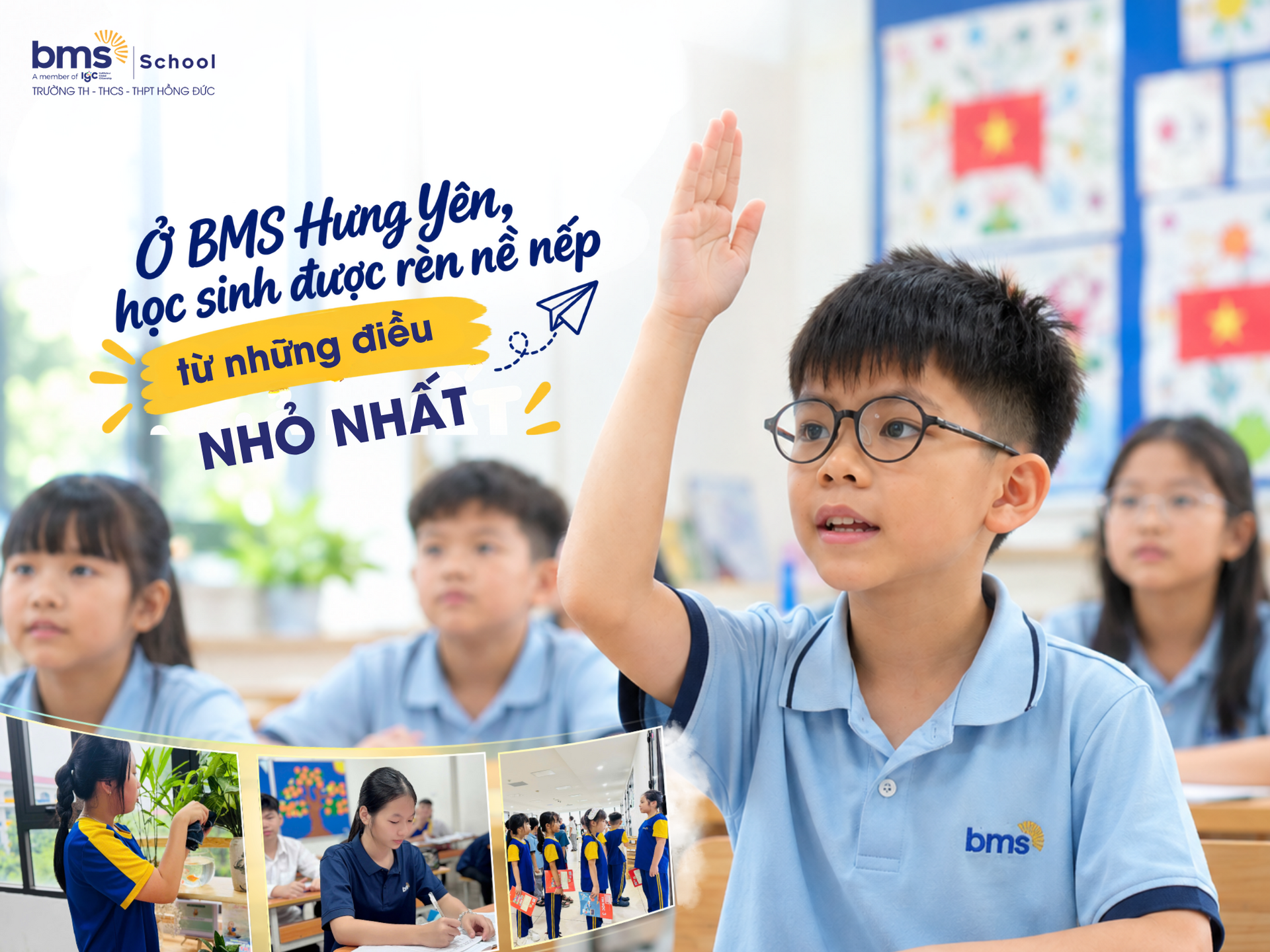 Ở BMS Hưng Yên, học sinh được rèn nề nếp từ những điều nhỏ nhất
