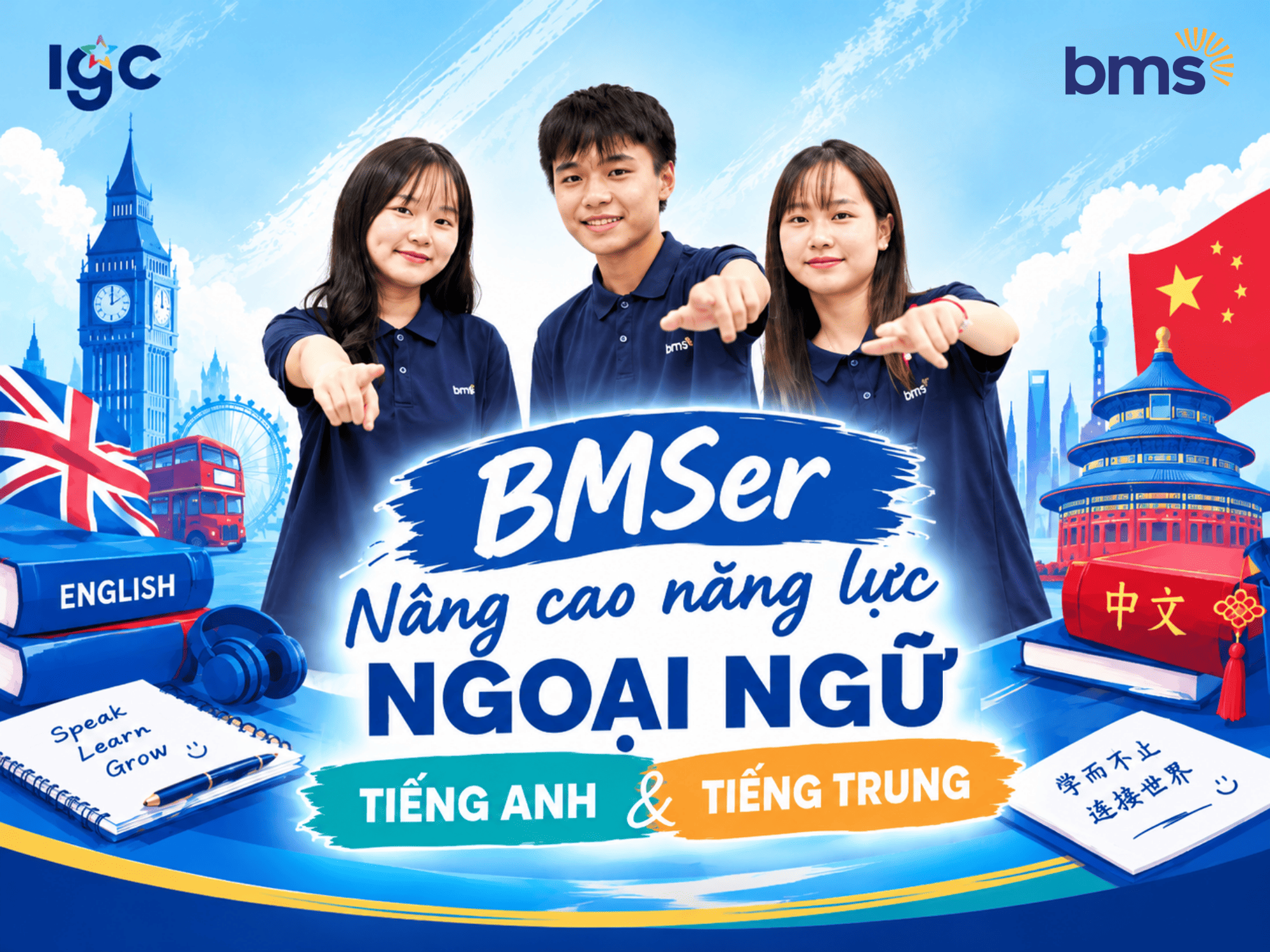 BMSer nâng cao năng lực ngoại ngữ qua giao tiếp, thuyết trình và trải nghiệm thực tế