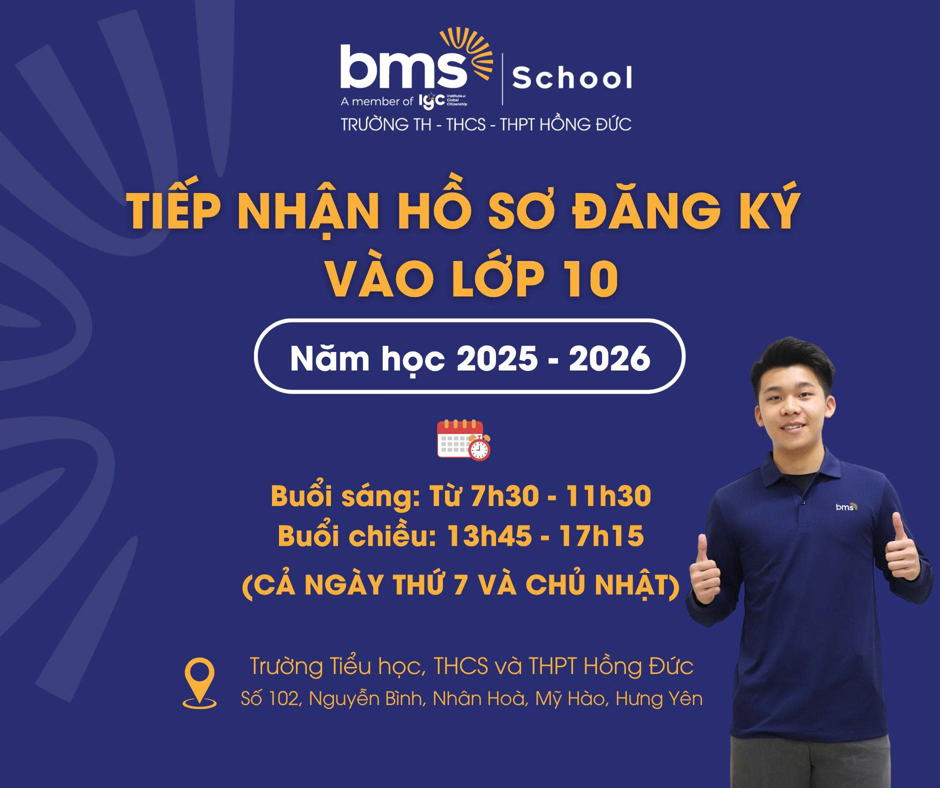 BMS Hưng Yên Sẵn Sàng Cho Ngày Tiếp Nhận Hồ Sơ Nhập Học Lớp 10 Năm Học 2025–2026